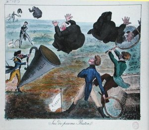 A indesejável recepção dos Missionários na Bretanha, Dezembro de 1819 (gravura) de French School