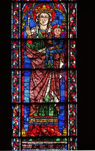 A Virgem (segurando uma flor) & Criança dando bênção (w122) de French School