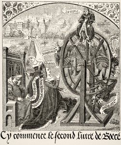 A roda da fortuna, da ciência e literatura na idade média por Paul Lacroix (1806-84) publicou Londres 1878 de French School