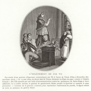 O rapto do Papa Pio VII, Roma, 6 de julho de 1809 de French School