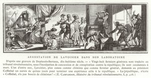 A prisão de Antoine Lavoisier em seu laboratório, 1794 de French School