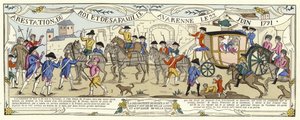 A prisão de Luís XVI da França e sua família, Varennes, 22 de junho de 1791 de French School