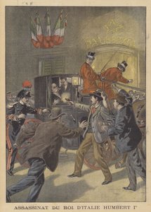 O assassinato do Rei Umberto I da Itália (cor litho) de French School