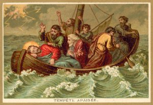 O acalmar da tempestade (chromolitho) de French School