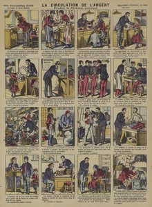 A circulação de dinheiro (cor litho) de French School