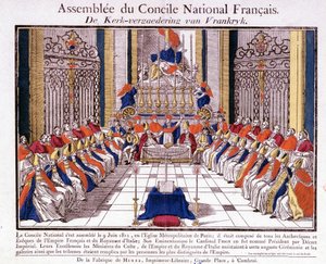 O clero da França e da Itália reuniram-se em Paris para a Assembleia do Conselho Nacional Francês em 9 de Junho de French School