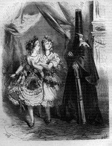 As filhas do "harém" do Rei da França Luís XV disse a Bien-Aimz (1710-1774). Gravura em "Histoire des Papes-Rois-Queen and Empereurs a travessa les centuries" por Maurice Lachatre de French School