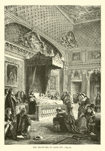 O leito de morte de Luís XIV de French School