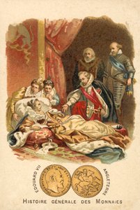 A morte de Elizabeth I da Inglaterra, 1603 de French School