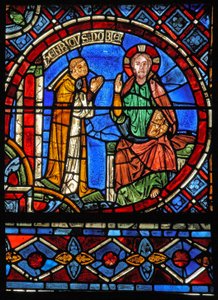 O doador Henry Noblet rezando diante de Cristo (w1) de French School