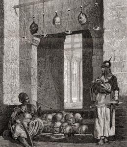 A entrada para a Mesquita El Assaneyn, no Cairo, Egito, a partir de "L" Univers Illustré ", 1866 de French School
