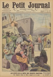 Os efeitos da greve marítima em França (cor litho) de French School