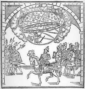 A entrada de Henri IV em Rouen, ilustração de "Discurso do amante e entrada triunfal de Henrique III em sua cidade de Rouën", publicada em 1599 de French School