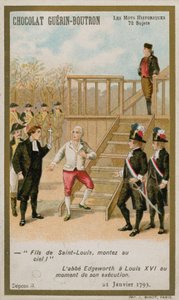 A execução do Rei Luís XVI de França, 21 de Janeiro de 1793. (chromolitho) de French School