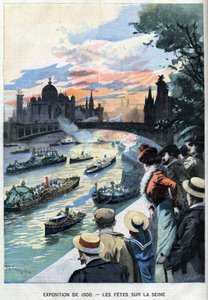As Festas do Sena em Paris durante a Exposição Mundial de 1900 - em "Le Petitle Parisien de French School
