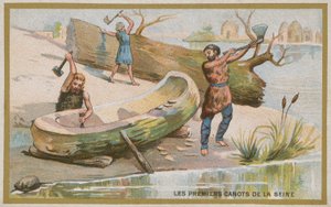 As primeiras canoas no rio Sena de French School