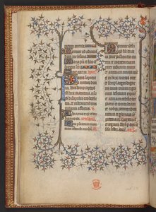 A primeira folha das Horas da Cruz, Livro de Horas, Add MS 32454 f.8v, França de French School