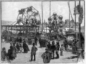 Os jogos do festival em Paris, em 1888. de French School