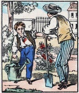 O jardineiro. Gravação em "La chanson des metier". Imagem epinal, finais do século XIX. Coleção privada. de French School