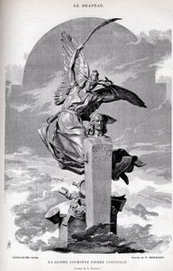 A coroa da glória Pierre Corneille - desenho de Merwart para "a bandeira - ilustre monitor da Liga dos Patriotas" - 1884 de French School