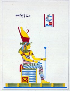 A deusa Neith, ilustração do panteão egípcio: coleção de personagens mitológicos do antigo Egito por Jean-François Champollion, publicado em 1986 de French School