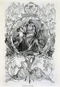 A lenda de Carlos Magno, gravura de French School