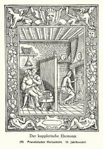 O marido casamenteiro (xilogravura) de French School
