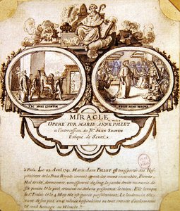 O milagre de Marie-Anne Pollet, c.1741 (aguarela e tinta) de French School