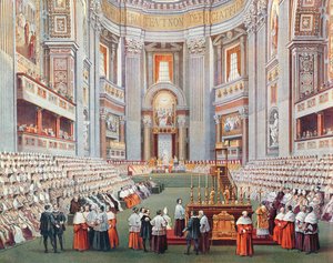 A abertura do Primeiro Concílio do Vaticano em 8 de dezembro de 1869, c.1870 de French School