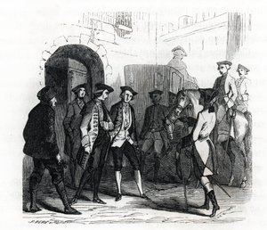 Os prisioneiros de Vincennes foram transferidos para a prisão da Bastilha em 1784 - (gravura) 1846 de French School