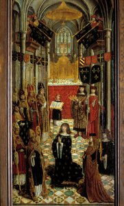 A sacristia de Luís XII (1462-1515) na catedral de Reims em 27 de Maio de 1498 Pintura em madeira da escola francesa do século XVI. 1501. Dim. 1,95x0,5 m. Paris, Museu Nacional da Idade Média, Termas de Cluny de French School