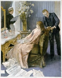 A sessão do cabeleireiro em casa - desenho de French School