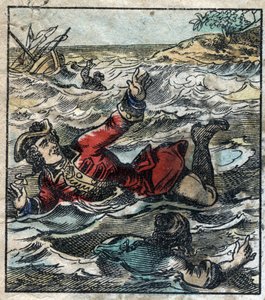 O afundamento de Lemuel Gulliver. Ilustração para "Gulliver