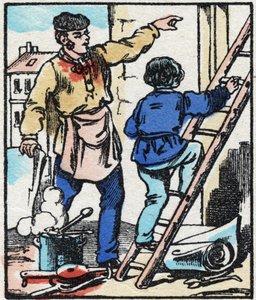 O formigueiro. Gravura em "La chanson des metier". Imagem epinal, finais do século XIX. Coleção privada. de French School