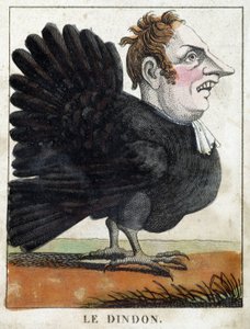 O peru em Caricatura, estudo do personagem "carácter volátil" sd. 19º, imaginário popular. de French School