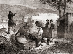 O uso da fotografia pelo exército francês durante o século XIX, de Les Merveilles de la Science, publicado em 1870 de French School