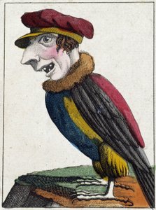 O abutre em Caricatura, estudo do carácter "volátil" sd. 19º, imaginário popular. de French School