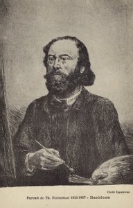 Theodore Rousseau, pintor francês (litografia) de French School