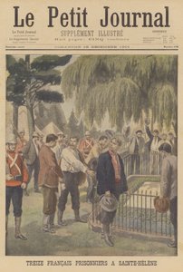 Treze prisioneiros franceses em Santa Helena (cor litho) de French School