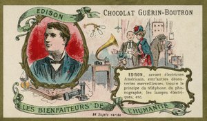 Thomas Edison, inventor americano (chromolitho) de French School