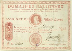 Mil notas do livre com uma foto de Luís XVI (1754-93) 1790 de French School