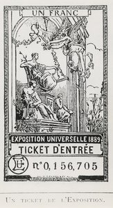 Ingresso para a Exposição Universelle de 1889 (litho) de French School
