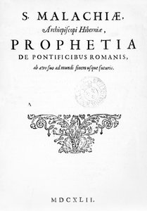 Página de rosto da Profecia dos Papas, publicada em 1662 (impressão tipográfica e gravura) de French School