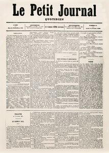Página de rosto do jornal diário Le Petit Journal, 12 de fevereiro de 1863 (impresso)