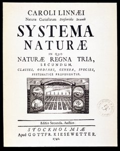 Página de título "Systema naturae" por Linné de French School