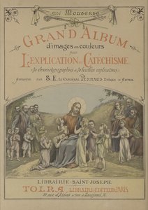 Página de título do Álbum de Imagens a Cores Grandes para a Explicação do Catecismo (color litho) de French School