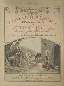 Página de título da Parte 2 do Álbum de Imagens a Cores Grandes para a Explicação do Catecismo (color litho) de French School