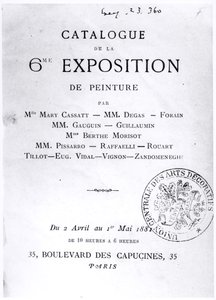 Página de rosto do catálogo da 6ª Exposição Impressionista, 1881 de French School