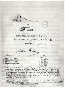 Página de título de &39;La Damnation de Faust&39; por Hector Berlioz (1803-69) 1846 de French School