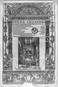 Página de título da Opera Ciceronis, publicada em 1520 de French School